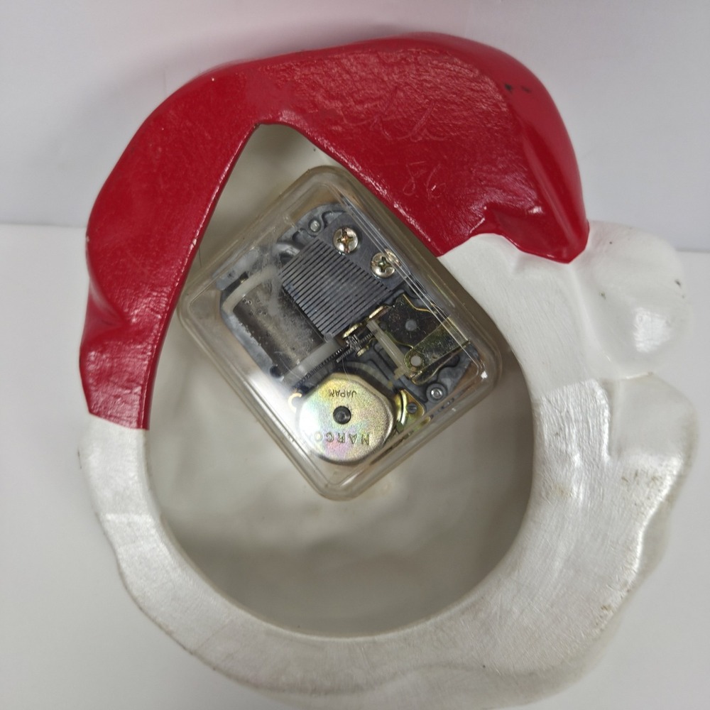 Vtg 1986 Musical Santa Face Nose Wind Up Wall Hanger Christmas Here Comes Santa - Picture 4 of 10